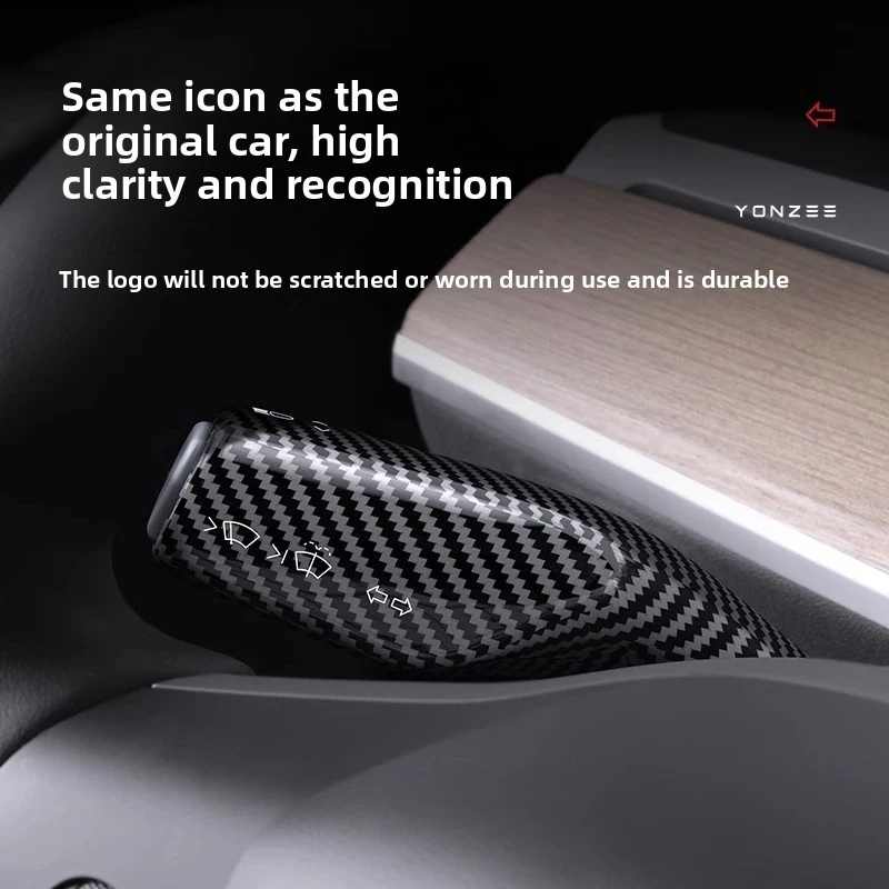 For Model 3 Model Y Carbon Fiber Steering Column Shift Paddle Trim Cover Shift Lever Protective Decor Accessories