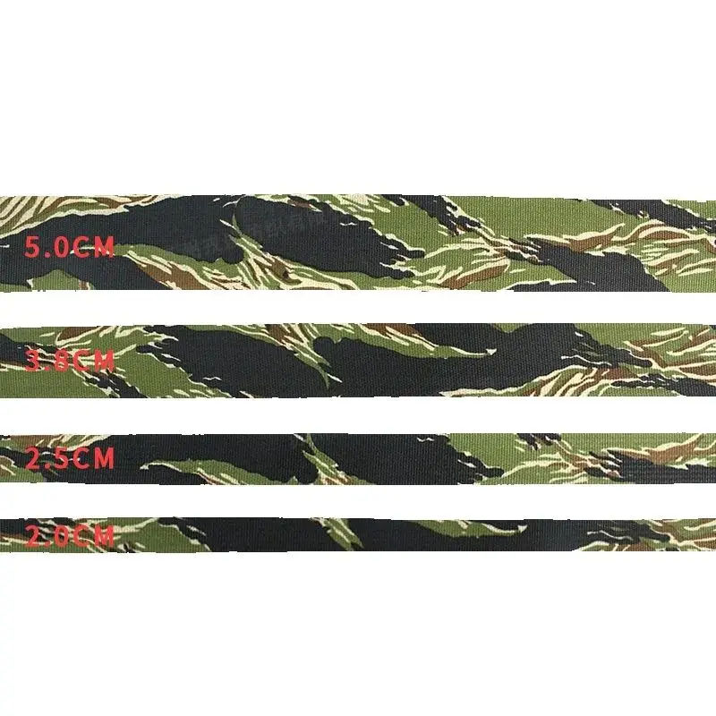 5-Meter Black Tiger Pattern Camouflage High-Density Nylon Webbing