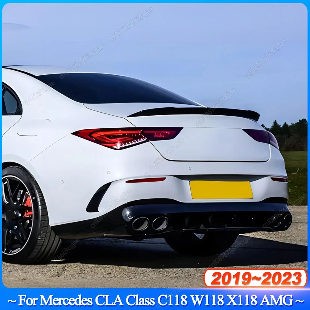 For Mercedes Benz CLA Class C118 W118 X118 CLA180 200 220 250 CLA35 CLA45 AMG 2019-2023 Car Rear Boot Trunk Spoiler Wing Tuning