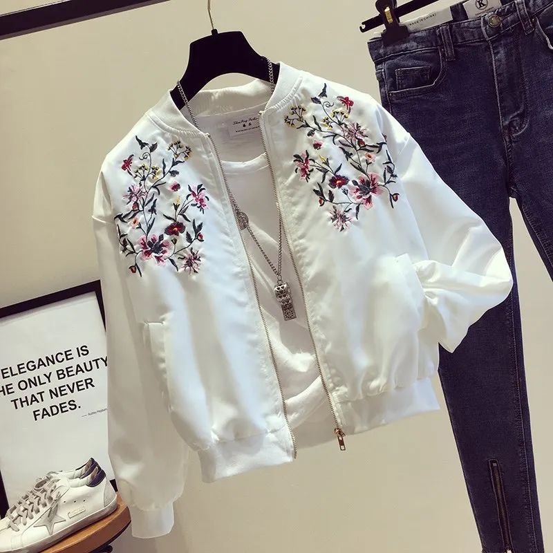 Women Short Jacket New Korean Spring Autumn Student Versatile Pilot Embroidered Baseball Uniform Female Thin Tops Outerwear