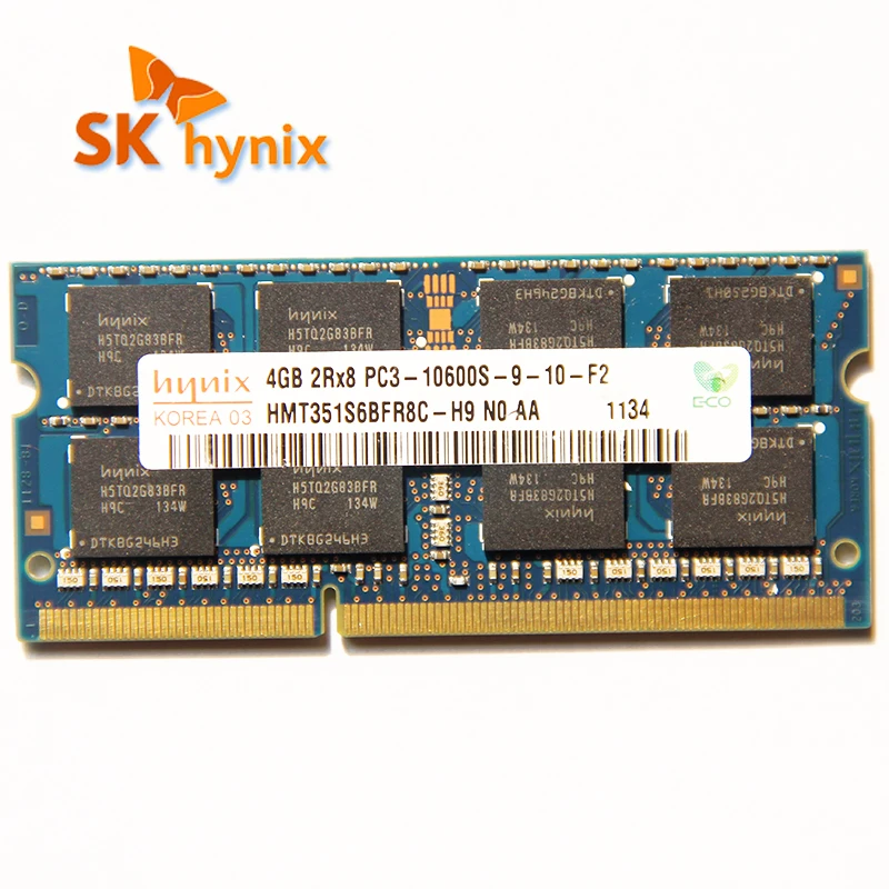 hynix DDR3 4GB 1333mhz RAM 2Rx8 PC3 - 10600S Laptop Memory SODIMM 1.5V