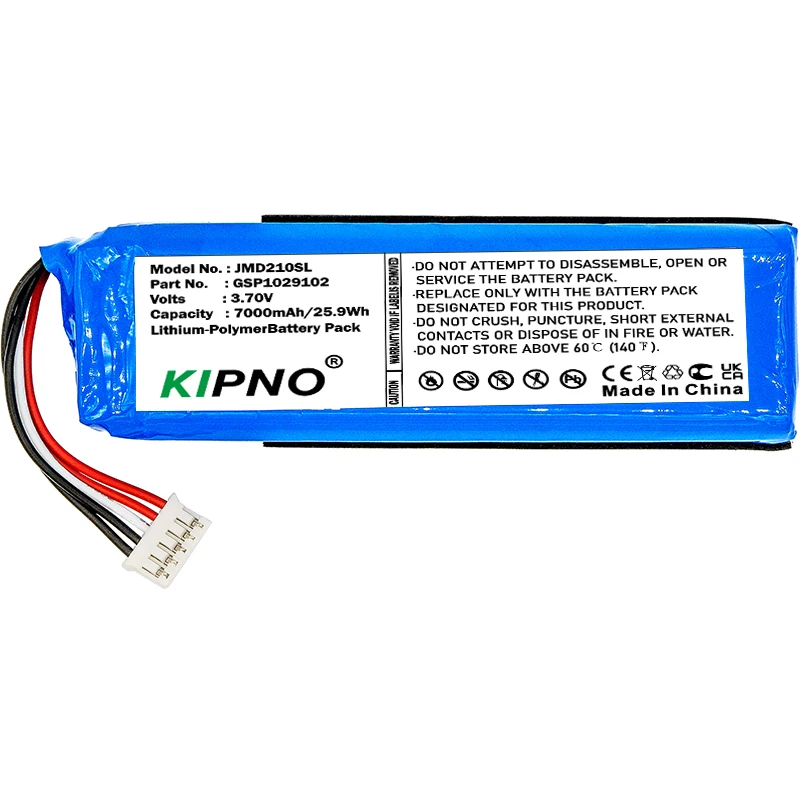 KIPNO Li-Polymer Speaker Battery GSP1029102  MLP912995-2P  for JBL Charge 2+  Charge 2 Plus 3.70V 7000mAh