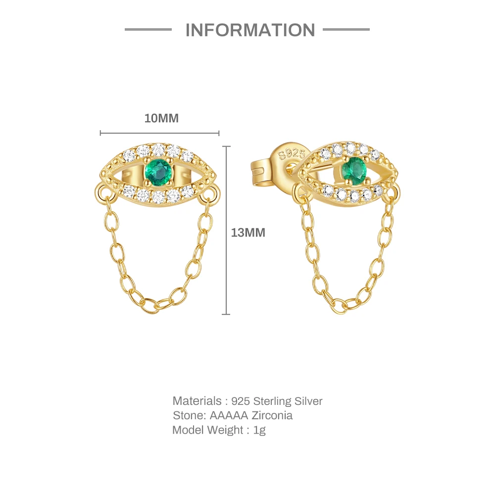 روكسي 925 فضة عين الشر نمط طقم مجوهرات الأخضر زركون سلسلة شرابة القرط قلادة عيد ميلاد مجوهرات الأزياء