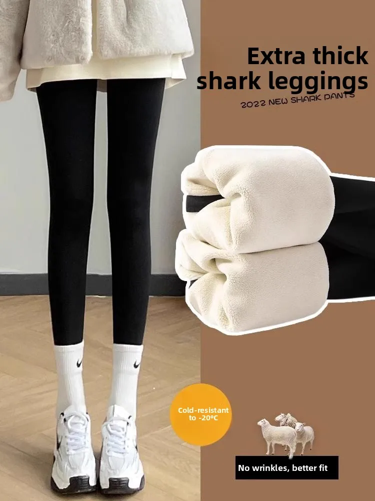 

Women's High-Waisted Fce Lined Yoga Pants Thiened Inteated Comfortable Skin-Friendly Autumn Winter Warm Outerwear