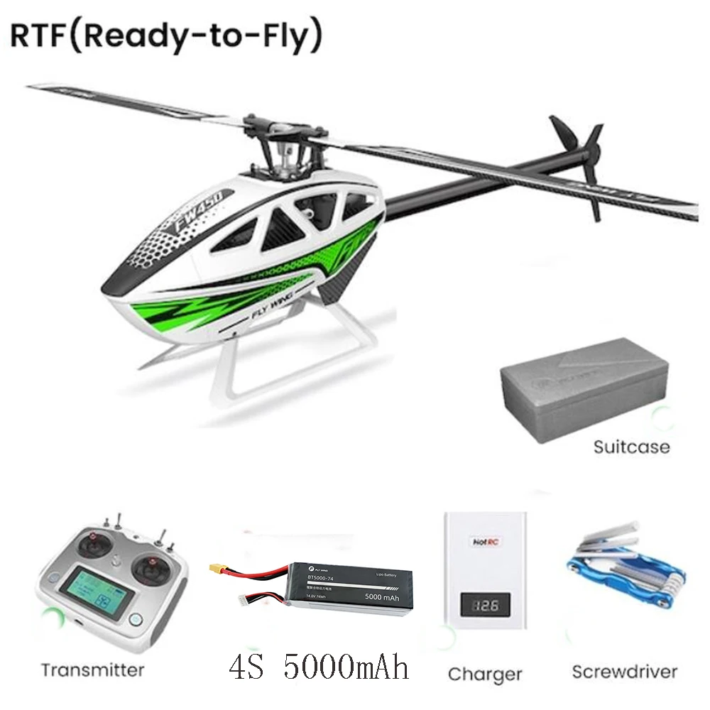 

FlyWing FW450/FW450L V3 automatic stunt flight automatic inverted hover GPS wingless rotor RC helicopter FW450 V2