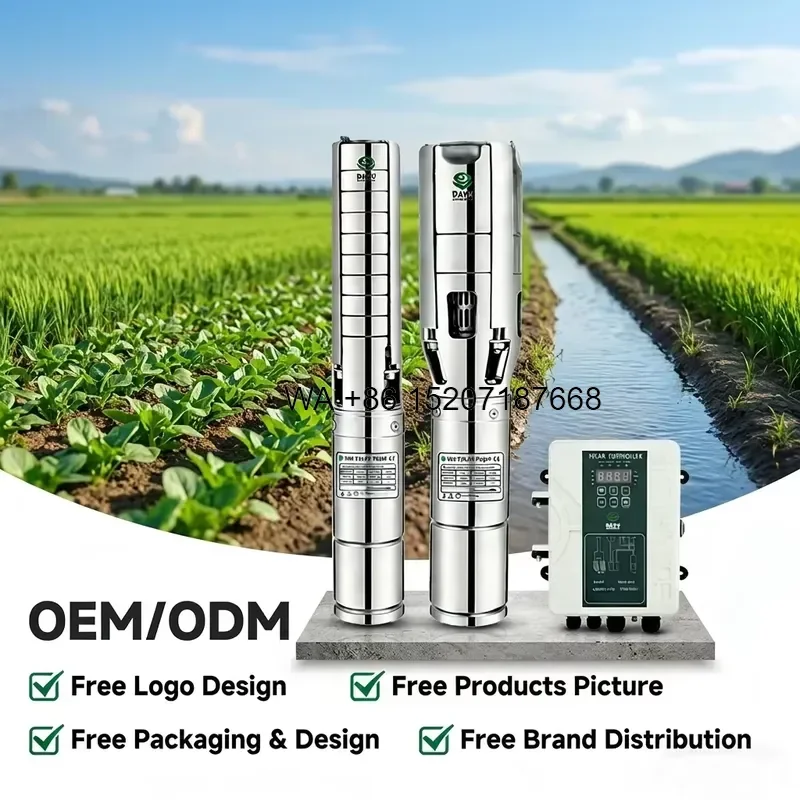 Wmwmnu for DAYU 1500W 2HP 4 Inch Solar Digital Submersible Deep Well Water Pump Centrifugal Agricultural Irrigation Pump for