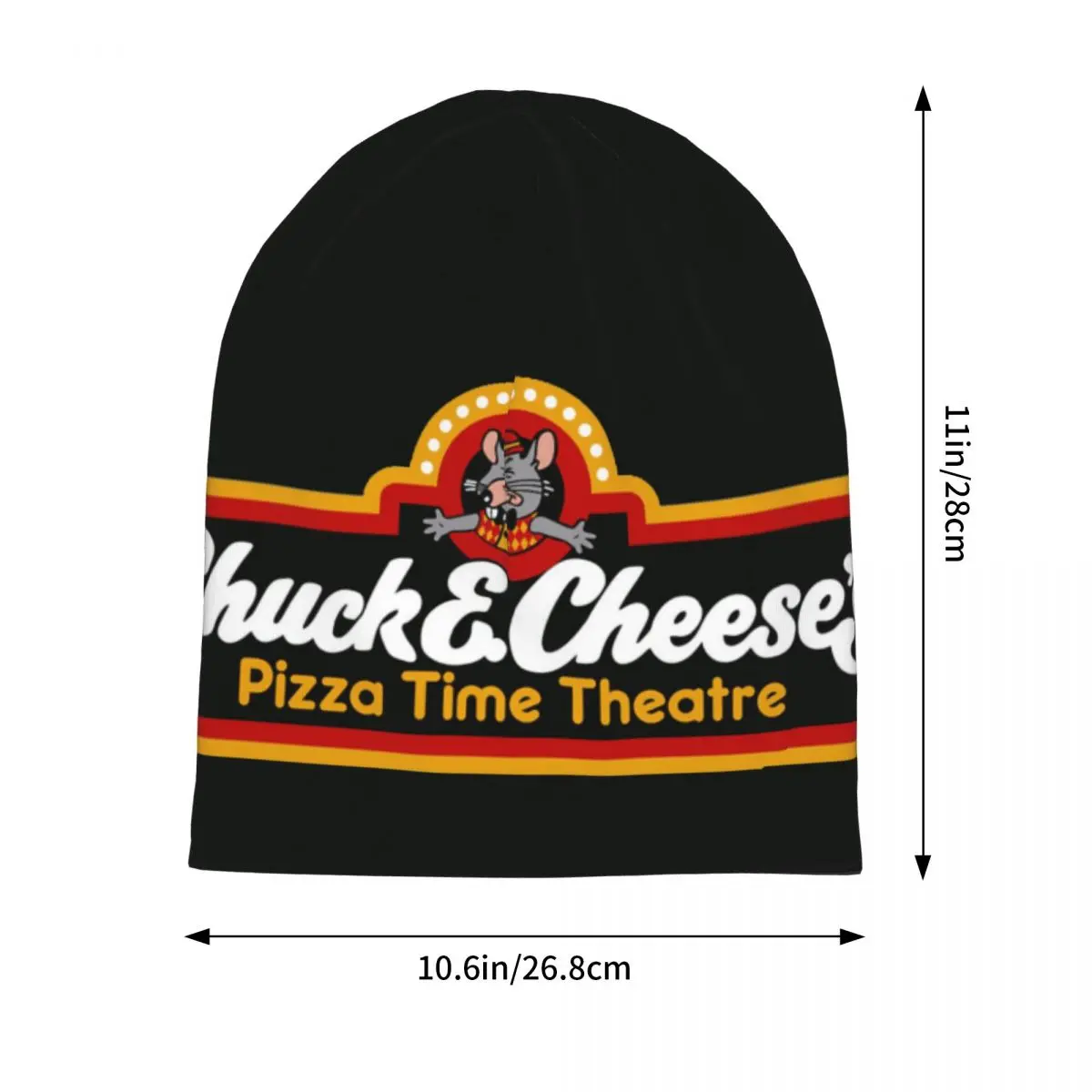Chuck E Cheese Logo Warm Knitted Cap Hip Hop Bonnet Hat Autumn Winter Outdoor Beanies Hats for Men Women Adult