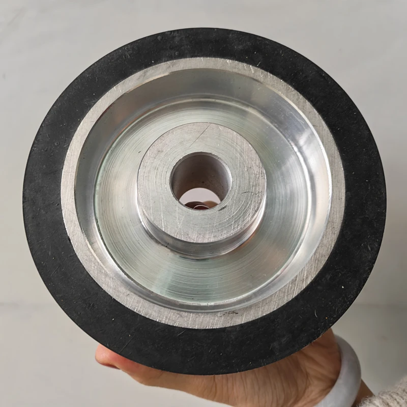 200*50*24/28mm 32mm Aluminium-Bandschleifer-Laufrad Antriebsrad mit 8x4mm Nuten – Detail 5