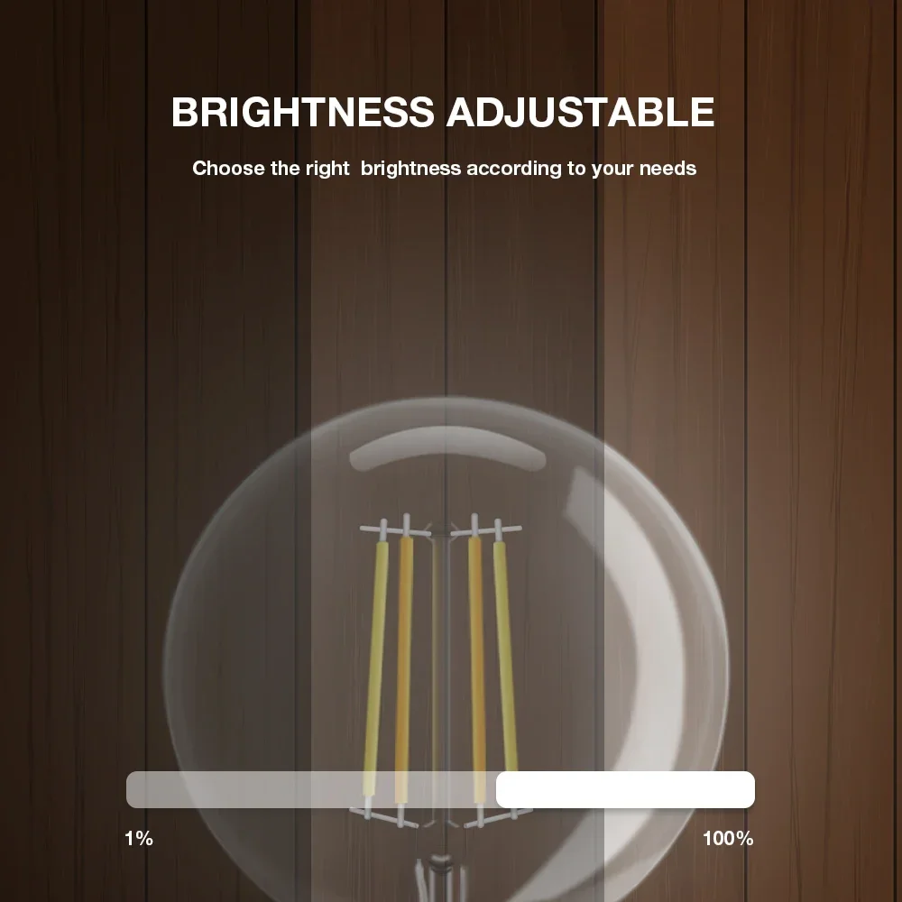 Gledopto Smart Home Indoor Lighting Classic LED Filament LED Bulb Lamp G95 7W Pro Work With Tuya APP Alexa Voice Remote Control