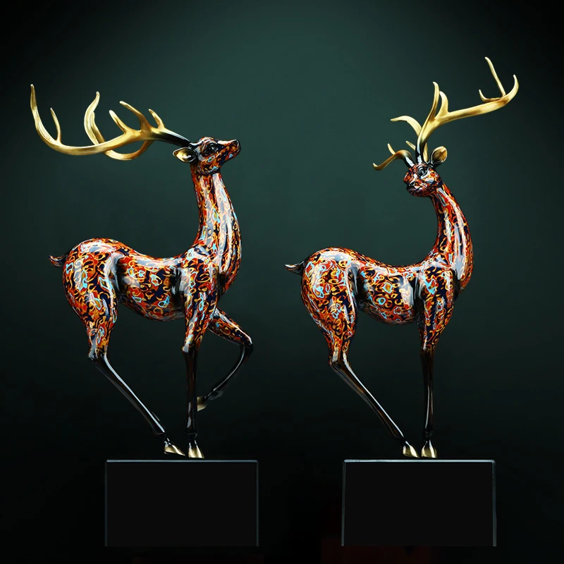 Copper deer ornaments Art Deco style, smart and good-looking