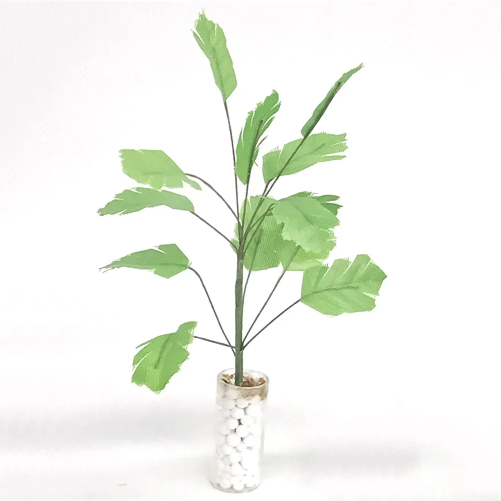 1/12 casa de bonecas em miniatura banana árvore mini plantas verdes vaso planta modelo brinquedo para casa boneca acessórios decoração ob11 bjd