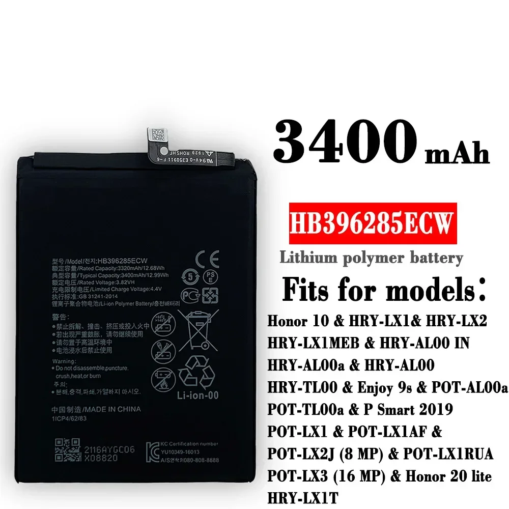 

HB396285ECW Battery For Huawei P20 Honor 10 Honor 10 Lite Enjoy 9S P Smart COL-AL00 COL-AL10 COL-TL00 COL-L29 COL-TL10 Batteries