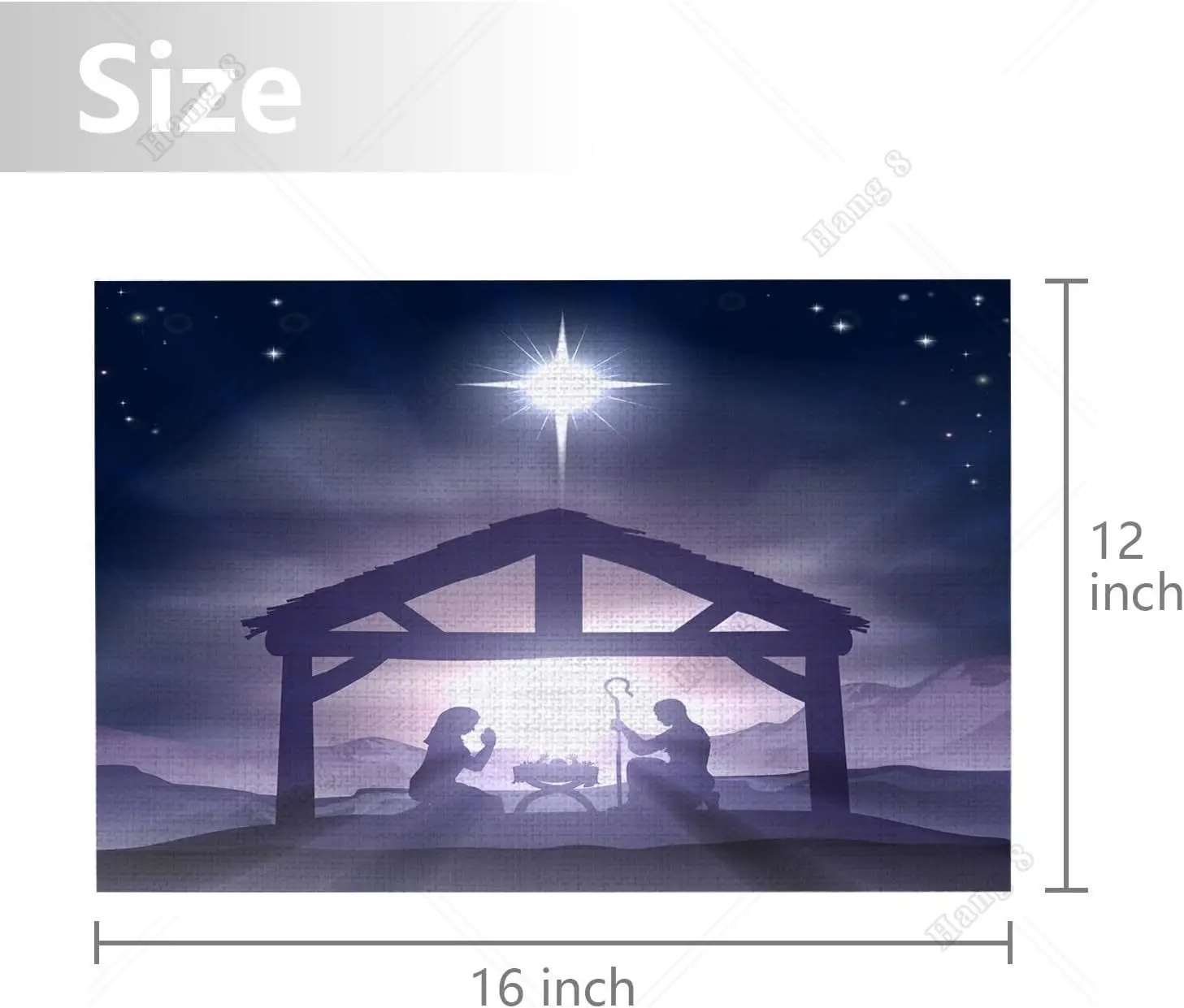 White Christmas Christian Baby Placemats Light Purple Bethlehem Star Table Mat Washable Double-Deck Heat Insulation Set of 4