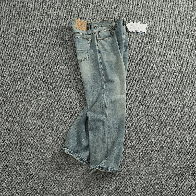 Men's Classic Five ket Straight Leg Jeans Rinsed Vintage Waed Lenzing Lyocell Fabric Spring Summer New Sle Casual Wear