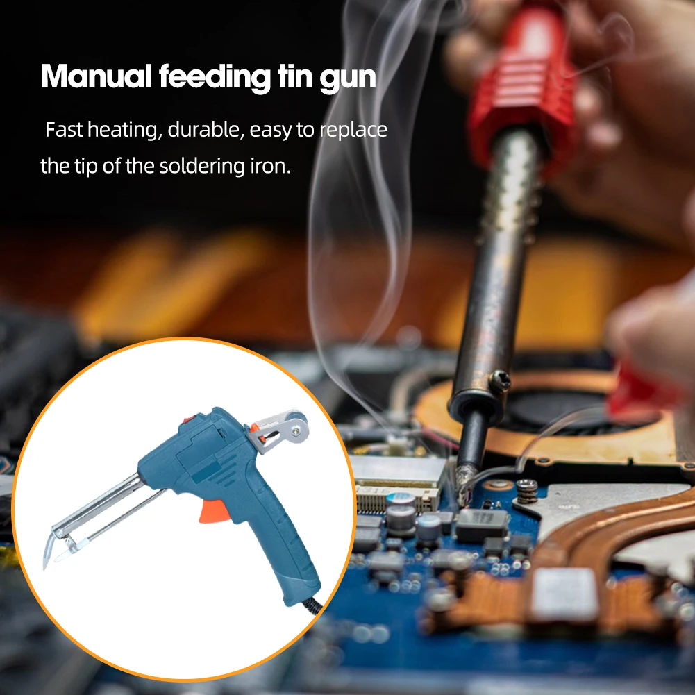 60W Automatic Soldering Gun 110V/220V Hand-Held Internal Heating Automatically Send Tin Gun Soldering Iron Kit Repair Tool