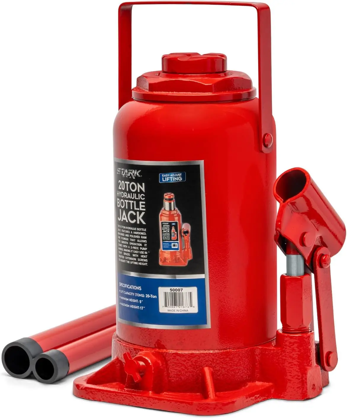 

20 Ton Hydraulic Bottle Jack Portable Lift Height Farm RV Truck Equipment Automotive Shop