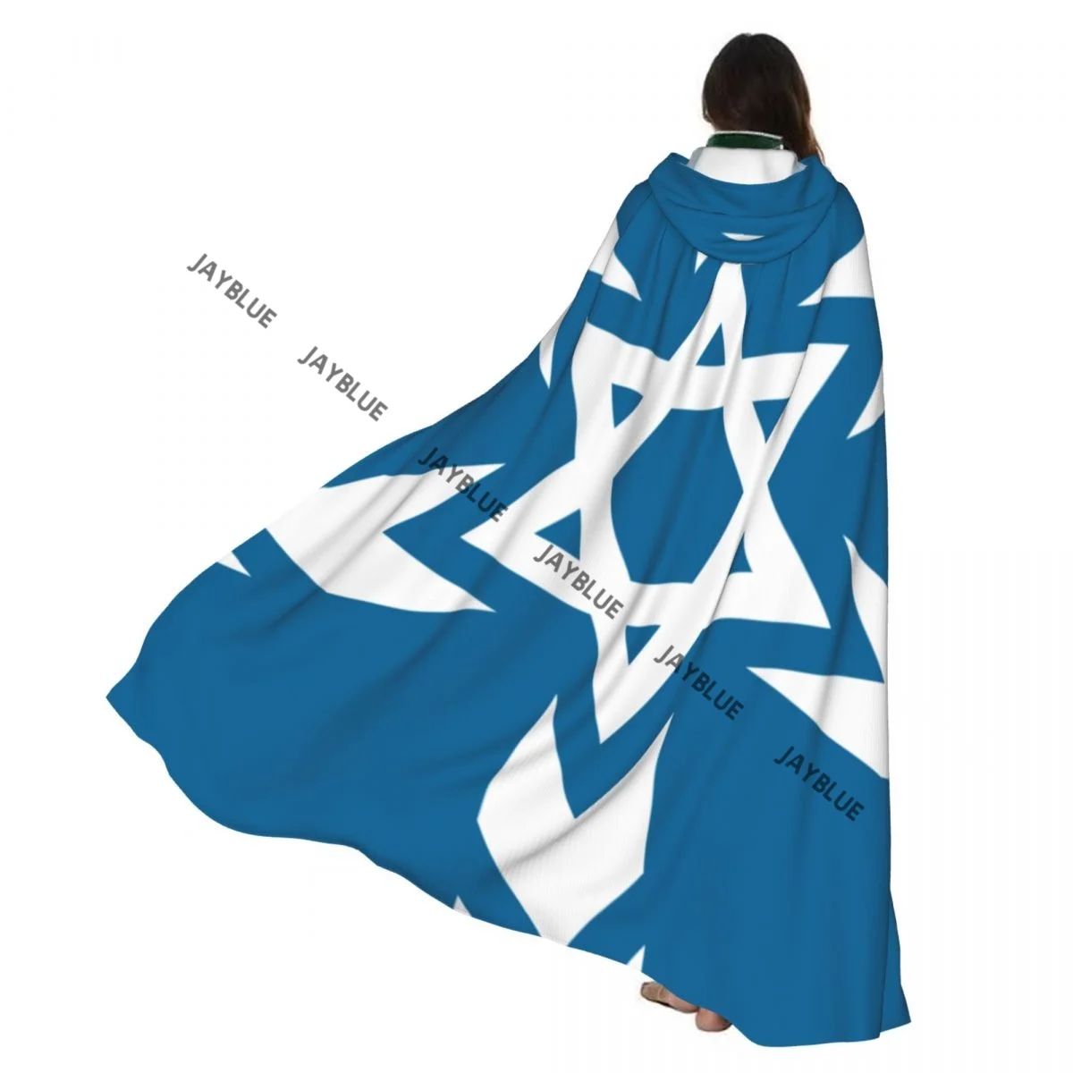 

Long Cape Cloak Flag Of Israel Hooded Cloak Coat Autumn Hoodies