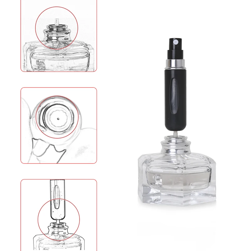 Hot sale high end perfume bottle base refill bottle direct fill sample spray bottle portable travel size refillable