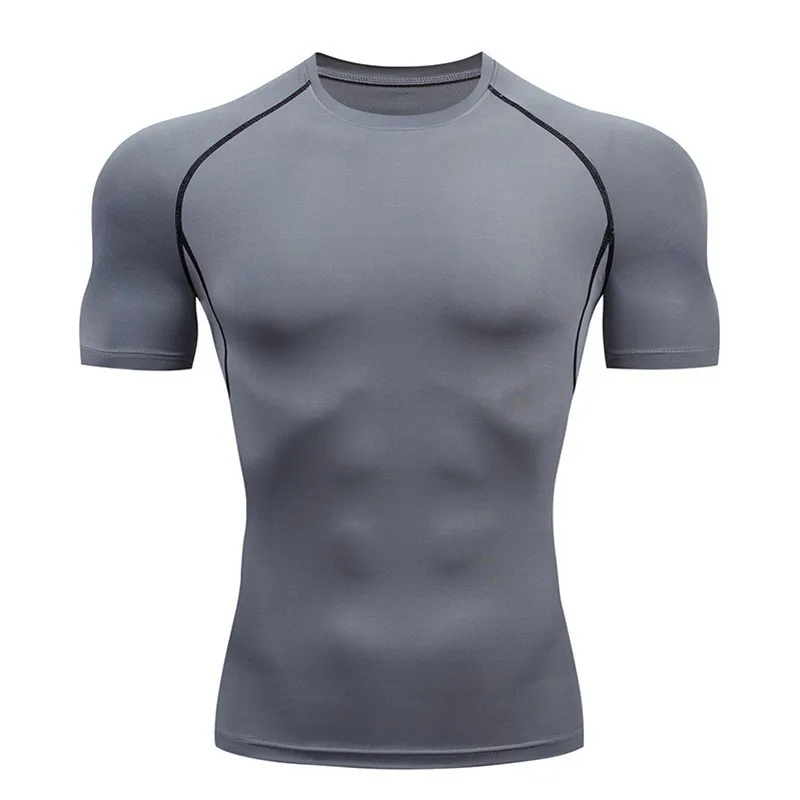 Men's Bat-Printed Compression T-Shirt Sporty Summer Gym Fitness Jogging Top with Short Sleeve Casual for Running