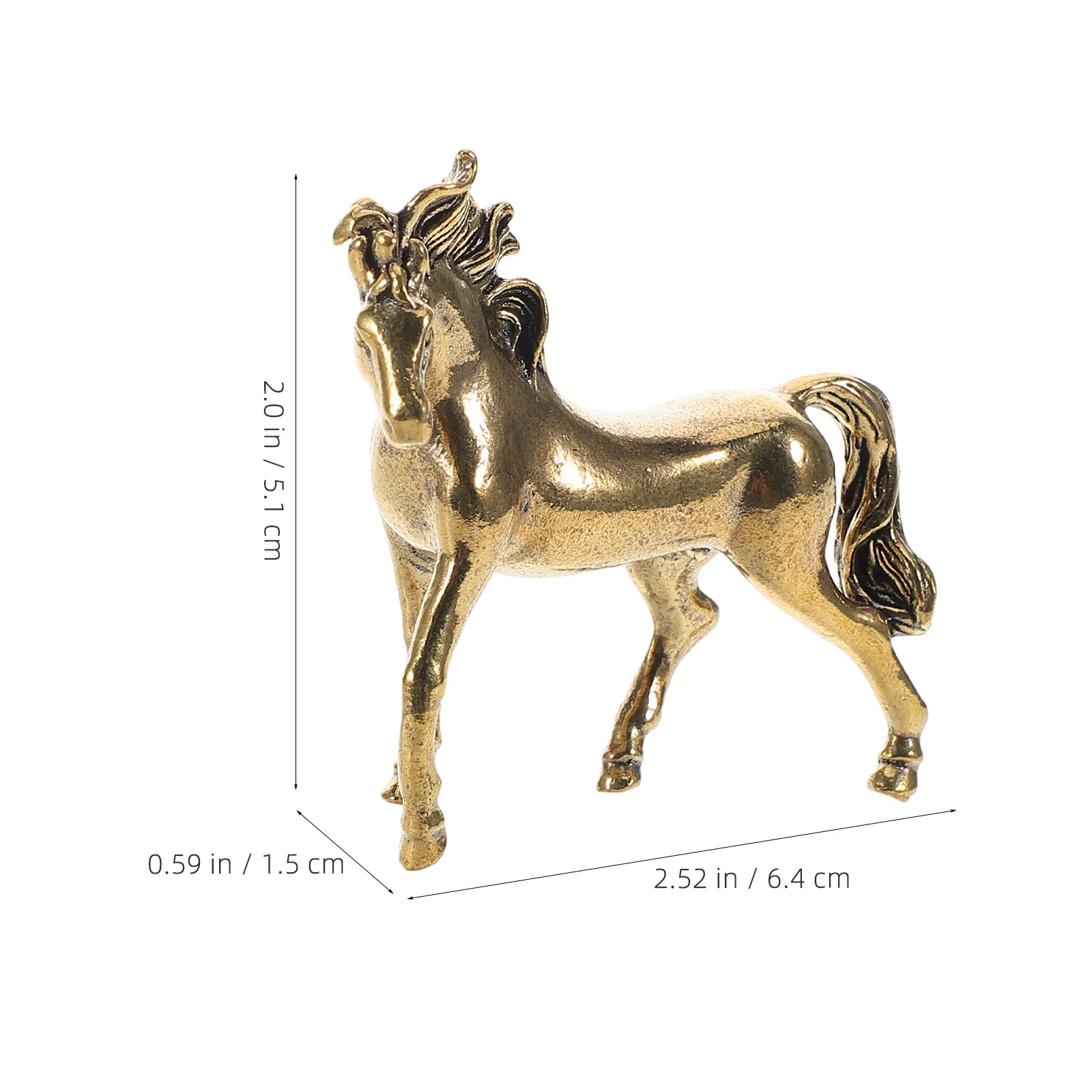 2 قطعة تمثال حصان نحاسي براعة دقيقة زينة سطح المكتب هدية الأعمال فنغ شوي حلية معدنية الحصان ديكور ديكور المنزل #6