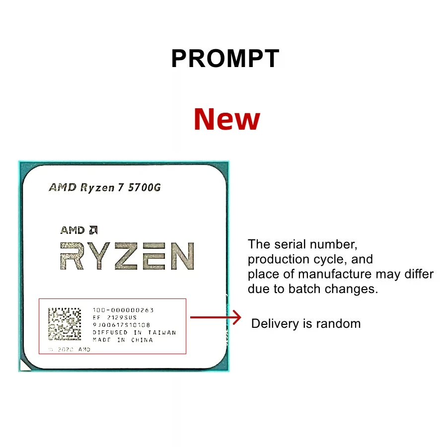 معالج AMD Ryzen 7 5700G R7 5700G 3.8 جيجا هرتز مقبس AM4 وحدة معالجة مركزية جديدة بدون مروحة