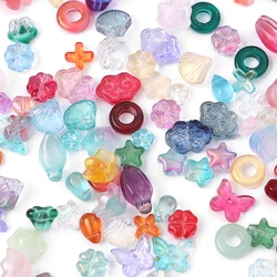 20Pcs Randomly Mixed Color Glass Peach Heart Water Drop Beads Unique Loose Beads Handmade DIY for Jewelry and Jewelry Accessorie