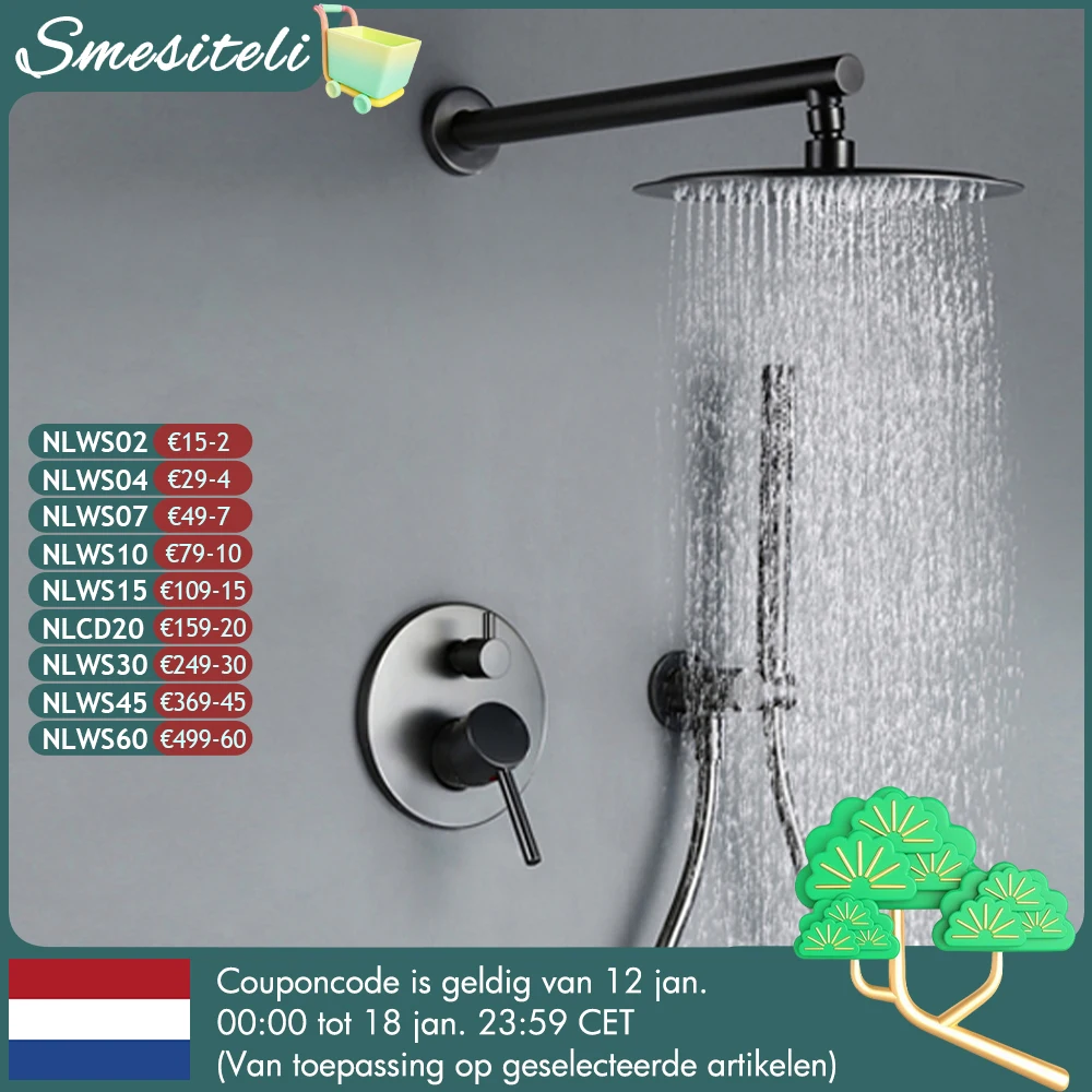 Set di sistemi di rubinetti per doccia miscelatore per vasca da bagno rubinetto deviatore in ottone rosa nero opaco Set tenuto in mano Kit braccio a parete con testa a pioggia da 8-16