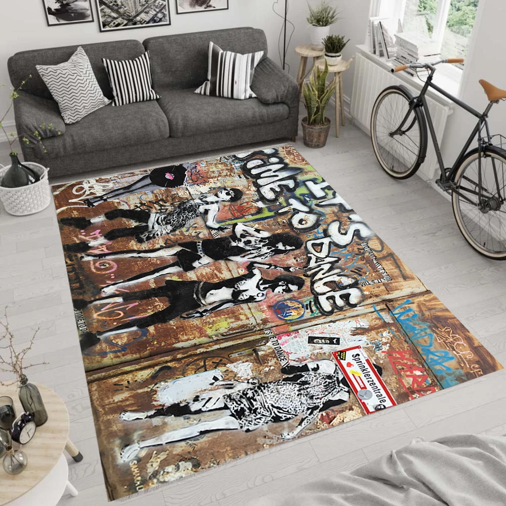 

Graffiti Wall Art Rug For Living Room, Fan , Area Rugs, Popular Carpet, Personalized Gift, themed Rug, Home Decor,Rug