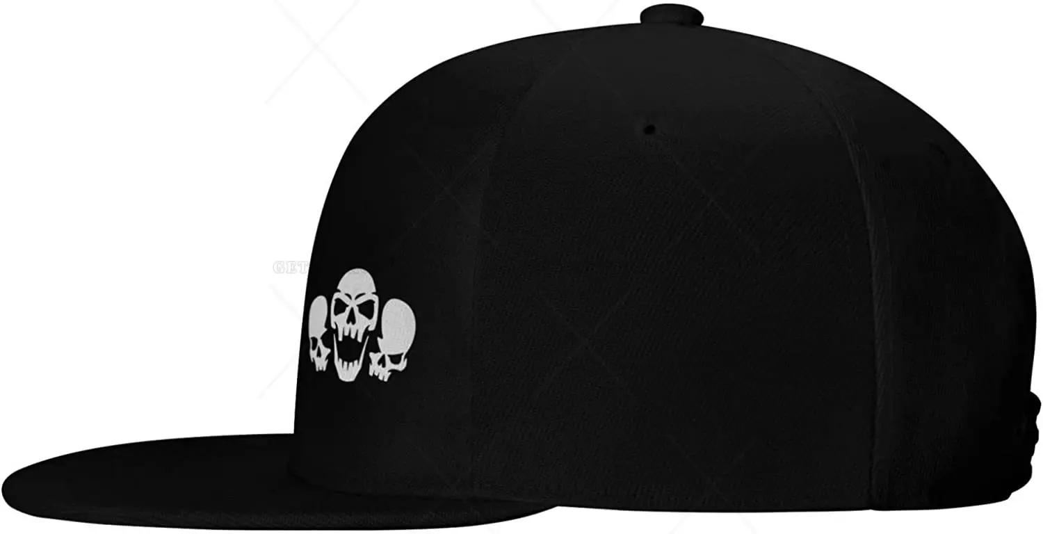 Czarna czaszka czapka typu Snapback dla mężczyzn chłopięca czapka z daszkiem regulowana zabawna z płaskim daszkiem tata czapki Trucker dopasowana czapki hip-hopowe mody