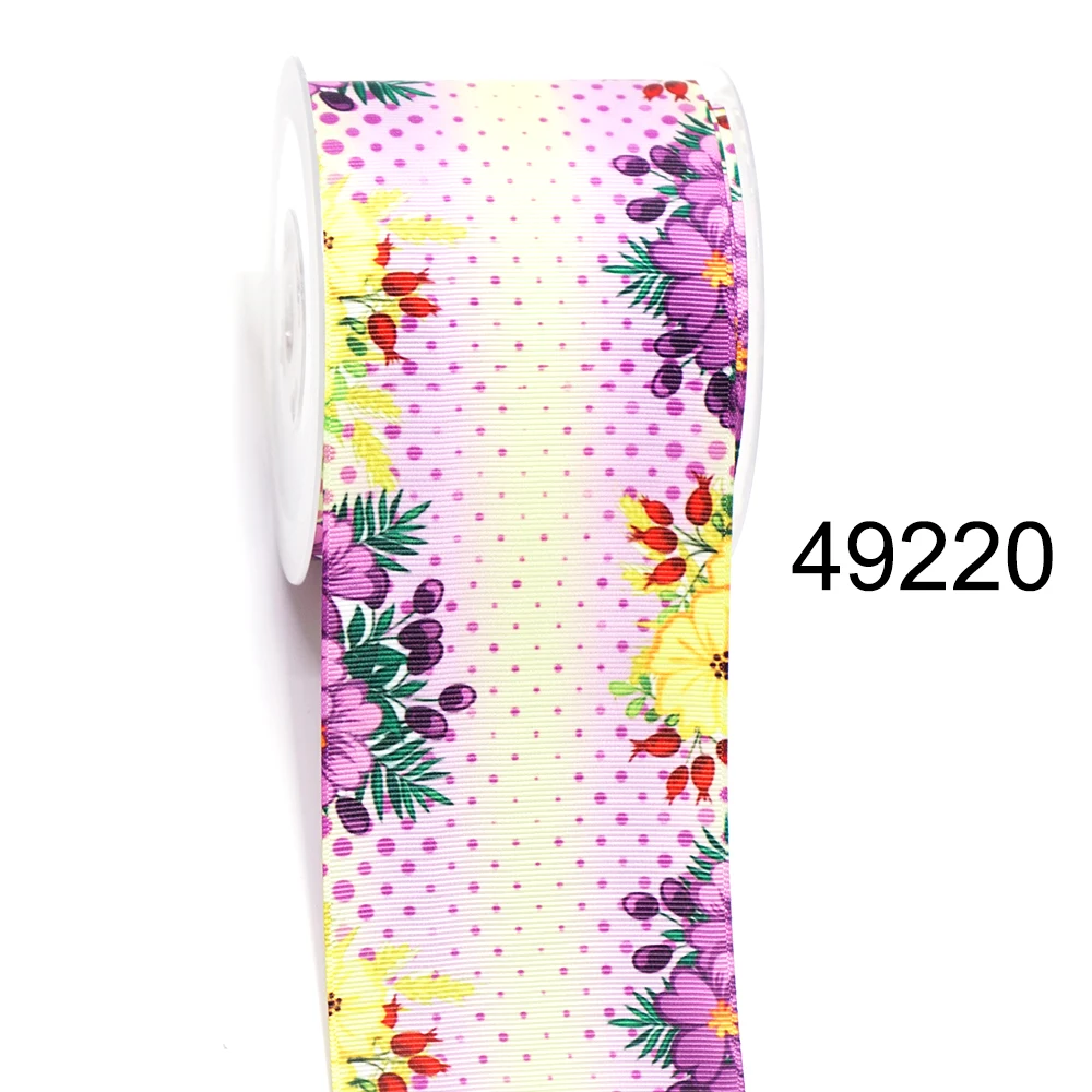 DIY Cartoon Flower Printed Grosgrain Ribbon For Craft Supplies Sewing Accessories 5 Yards. 35555