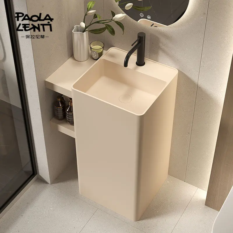 b3 Countertop Storage Rack Wash Basin for Home Bathroom Integrated Floor-standing Washstand Pedestal Basin