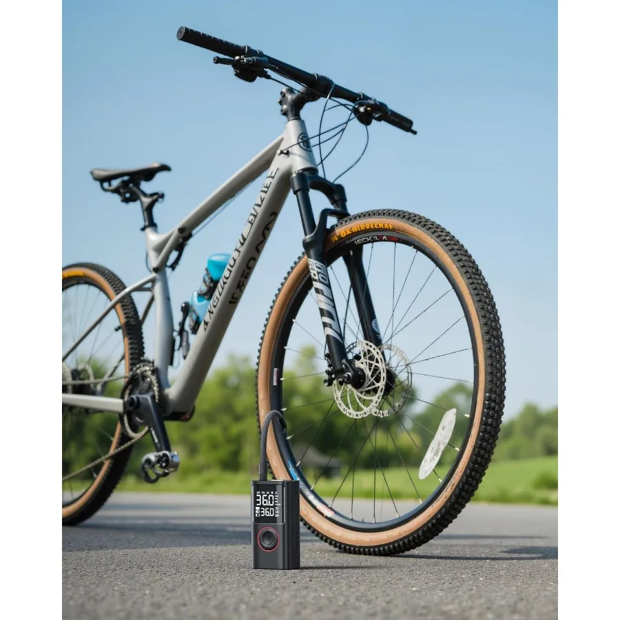 Compressore d'aria portatile Gonfiatore per pneumatici senza fili da 150 PSI per biciclette da moto automatiche e palle sportive con manometro incorporato