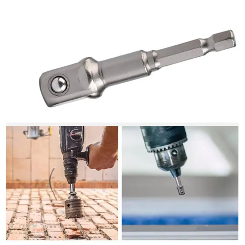 

Hexagon shank to square rod socket electric drill connector extended electric wrench socket head connection conversion rod hand