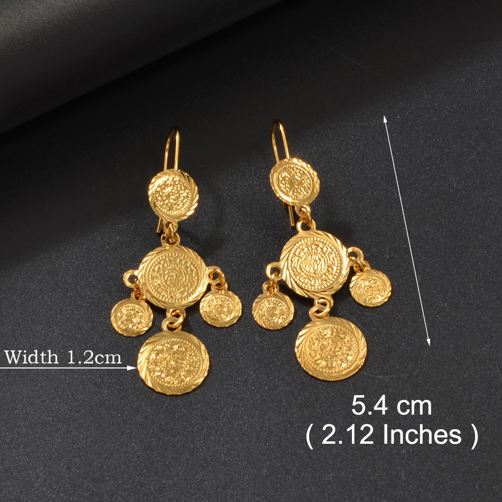 Anniyo Coin Earrings Women Girls,Wholesale African Arab Middle Eastern Ethnic Jewelry Egypt Turkiye Iraq Iran Syria #351201