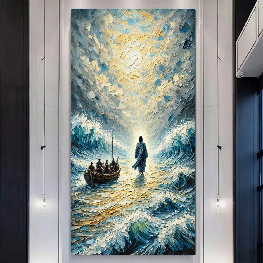 

Jesus Walking on Water New 2025 Diamond Painting Kits Big Size Diy Full Rhinestone Art Girl Mosaic Embroidery Picture