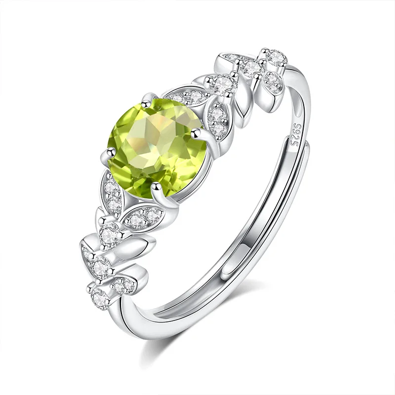 

925 Sterling Silver Resizable Size Ring for Women Pure Silver Gemstone Fine Natural Topaz Citrine Garnet Amethyst Peridot
