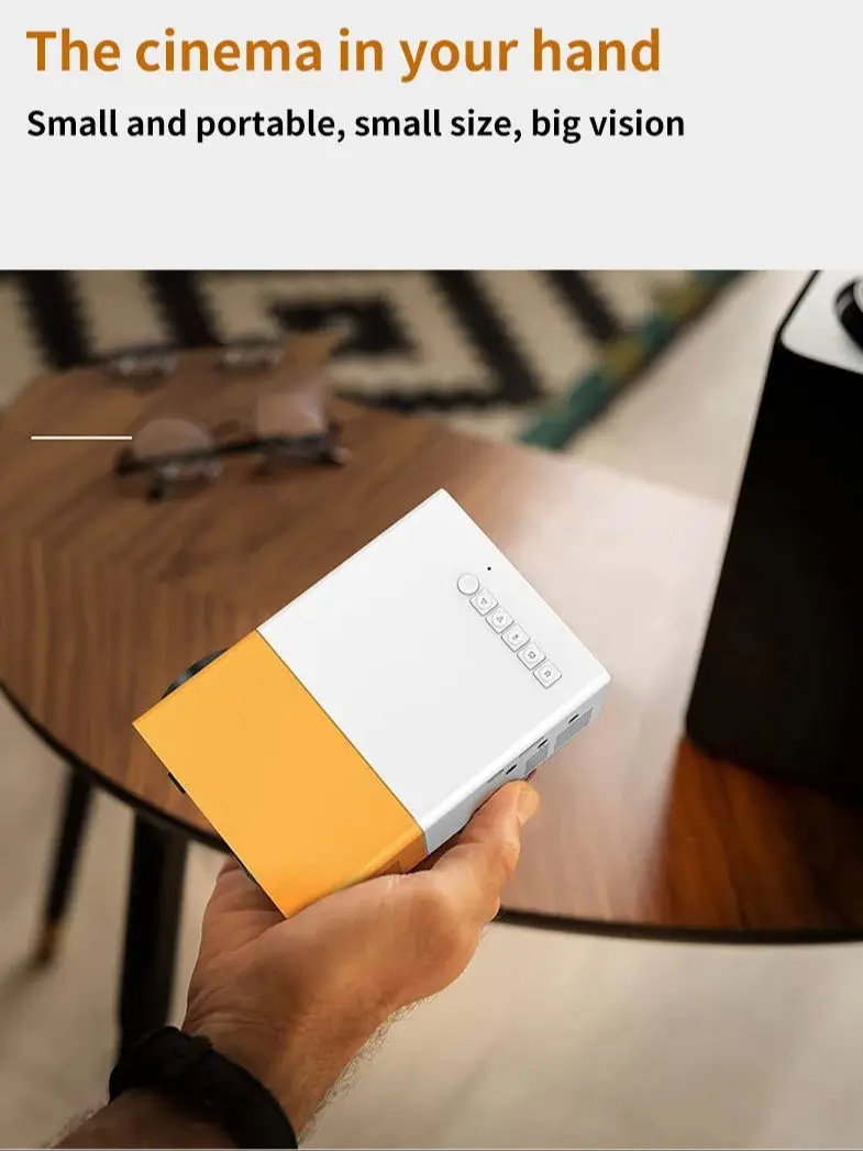 Proiettore YG300 ad alta definizione giallo proiettore portatile semplice ed elegante