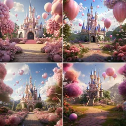 Mehofond Photography Background Fairytale Forest Castle Balloon Floral Child Birthday Party Portrait Decor Backdrop Photo Studio