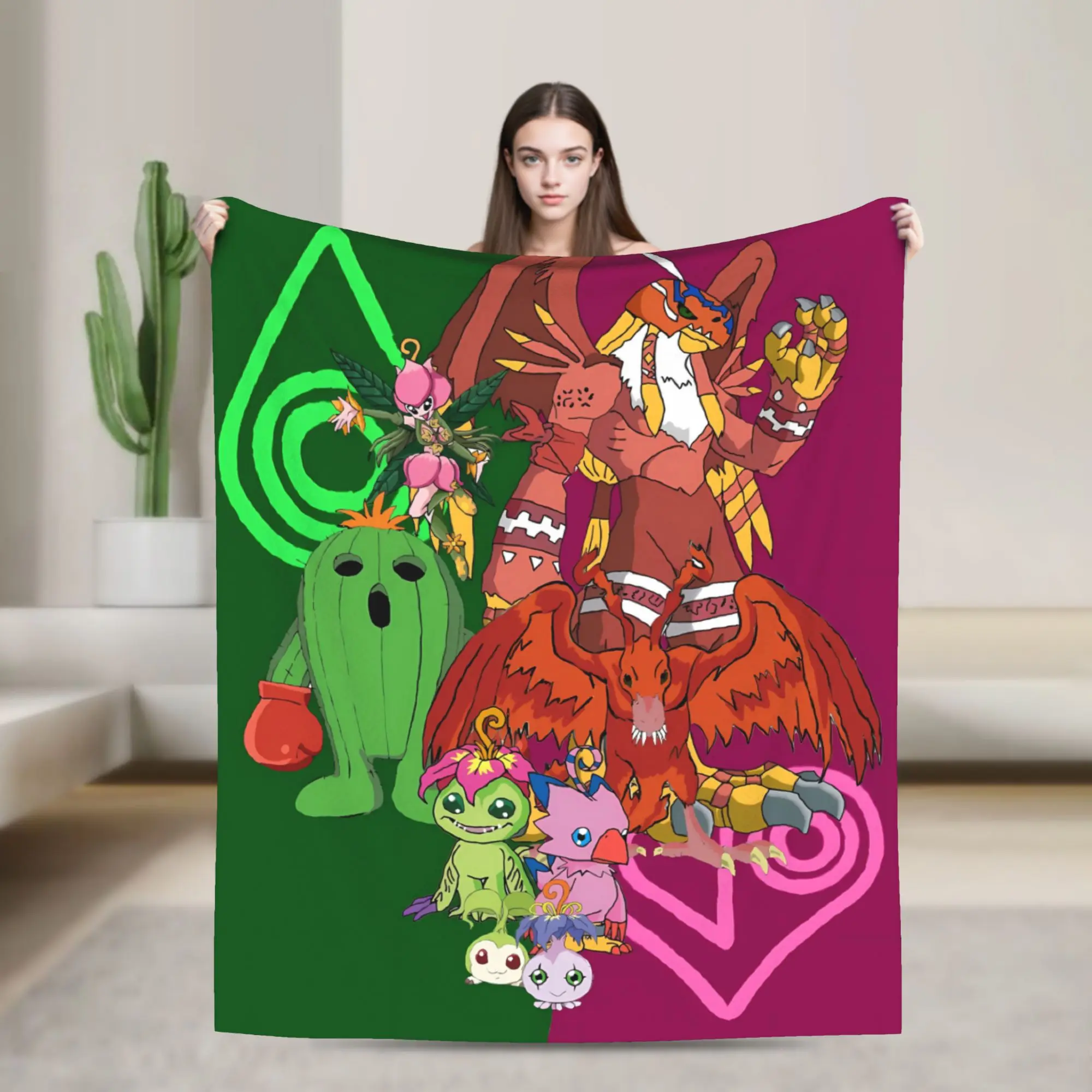 Soft Warm Blanket Travel Office Anime Digimon Adventure Bedding Throws  Flannel Bedspread For Couch Chair Pattern Sofa Bed Cover