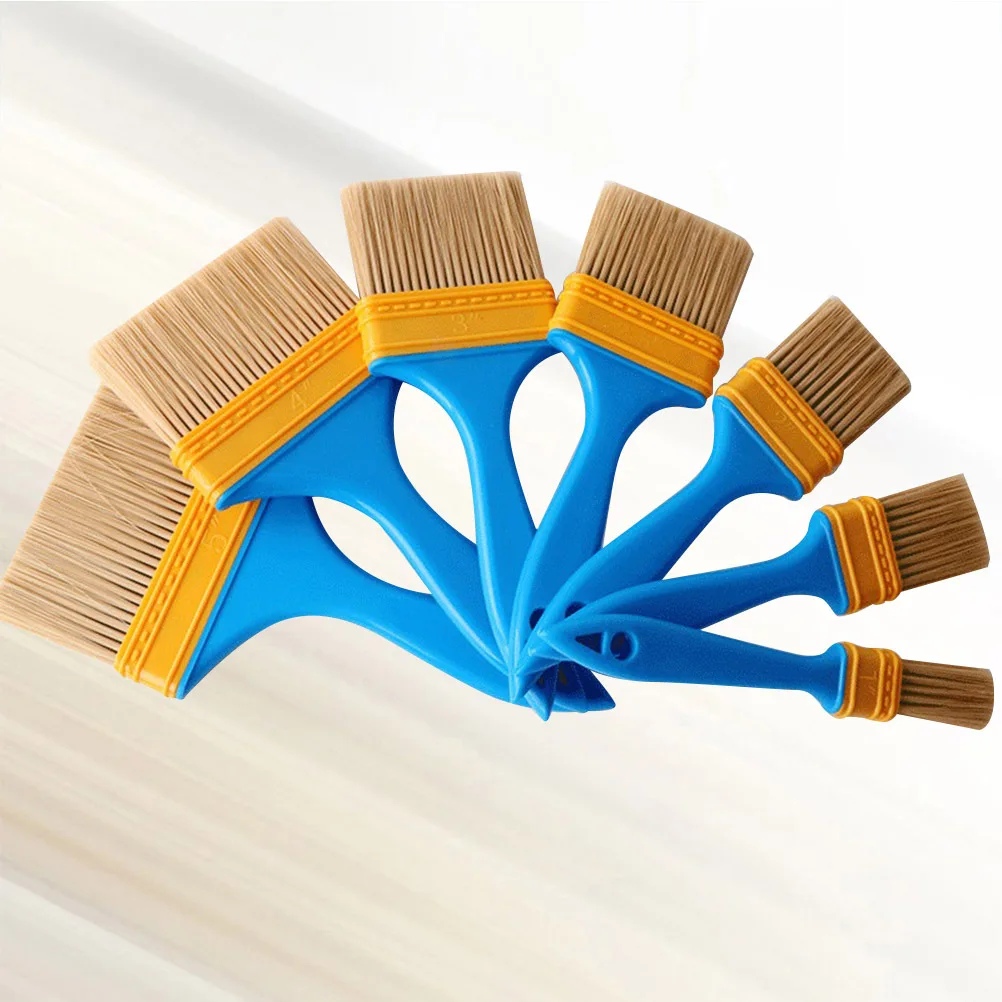 

OHPHCALL 7 Pcs Nylon Paint Brushes Set for Oil Watercolor Baking Drawing Spatula Tool