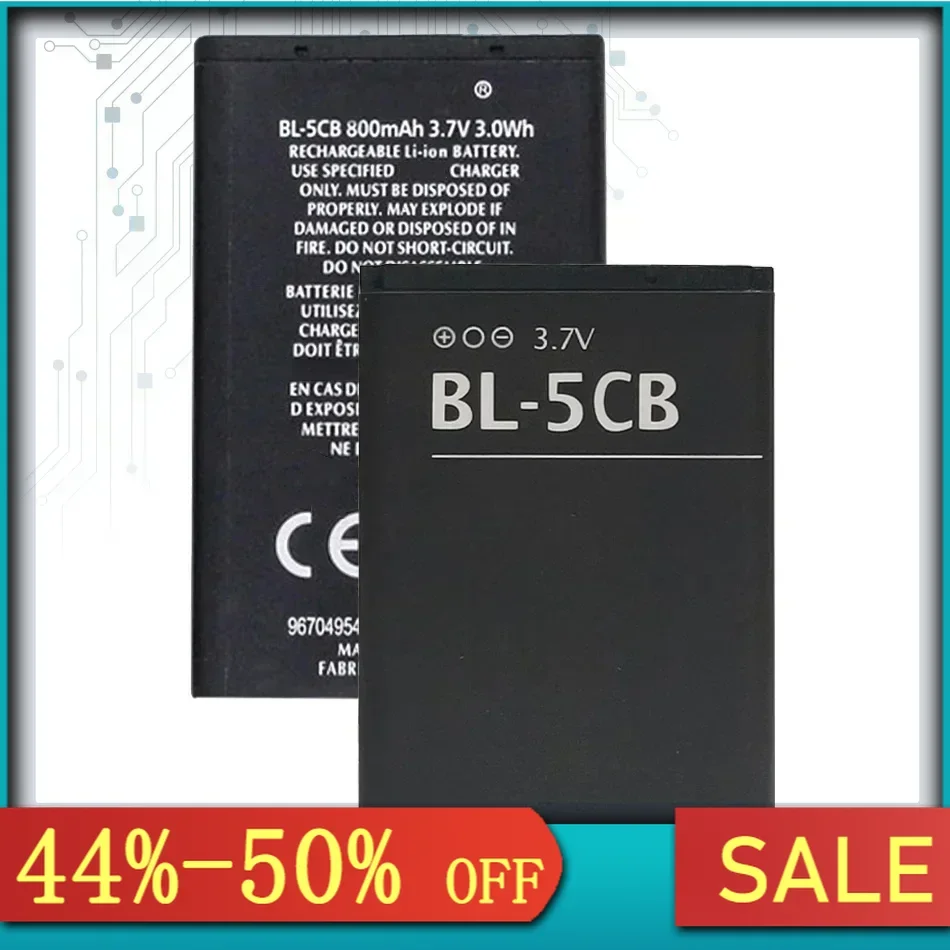 BL-5CB Replacement Battery For Nokia 3108 2135 6086 6108 6230 6820 7610 N72 N91 100 101 103 105 109 111 113 1000 1282 800Mah