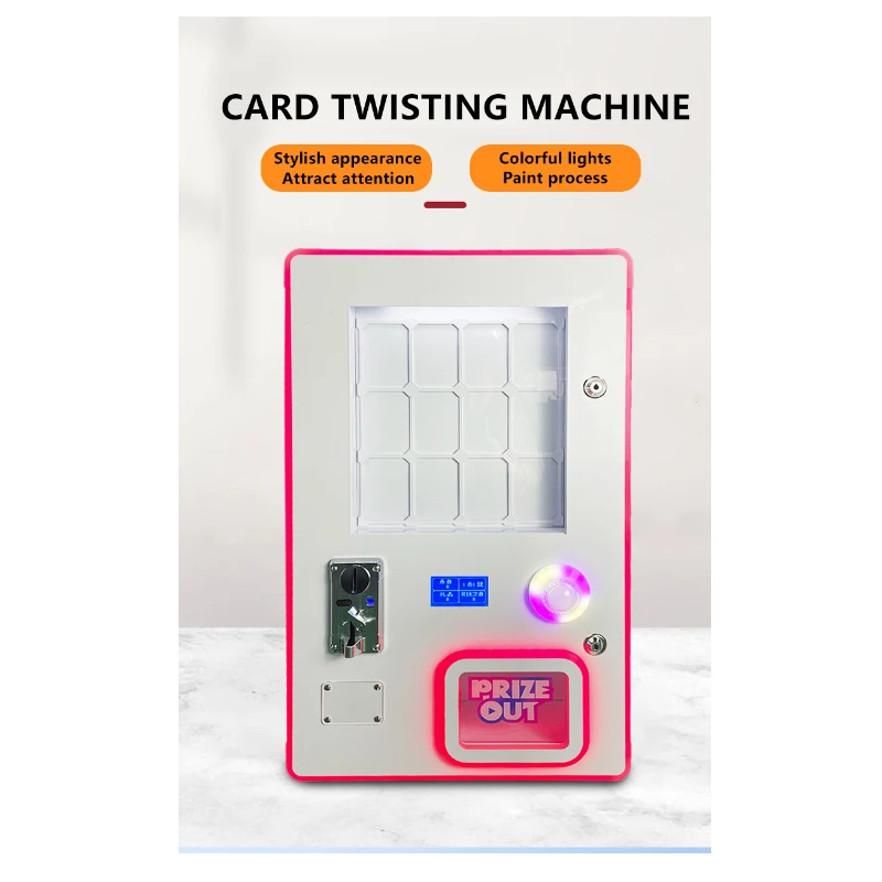 Mini Carddass Vending Machine with Customizable Appearance Stickers For Twisting Card Game