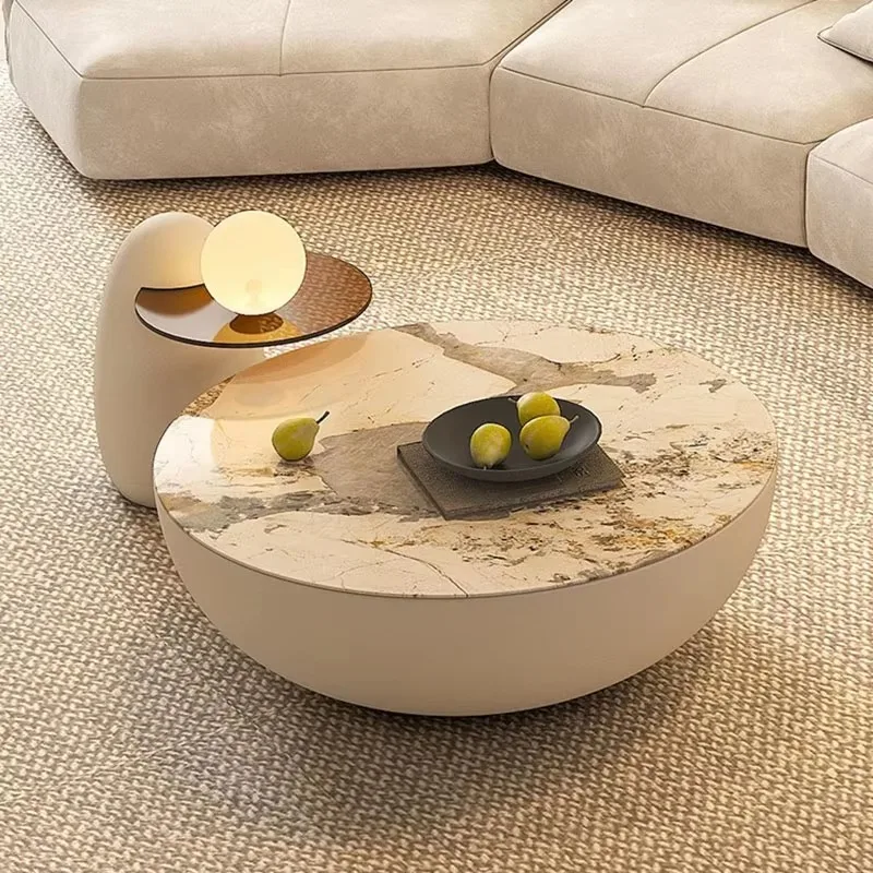 

Living Room Furniture Table Luxury Minimalist Small Lounge Italian Marble Home Low Coffee Table Round Muebles Design Decoration