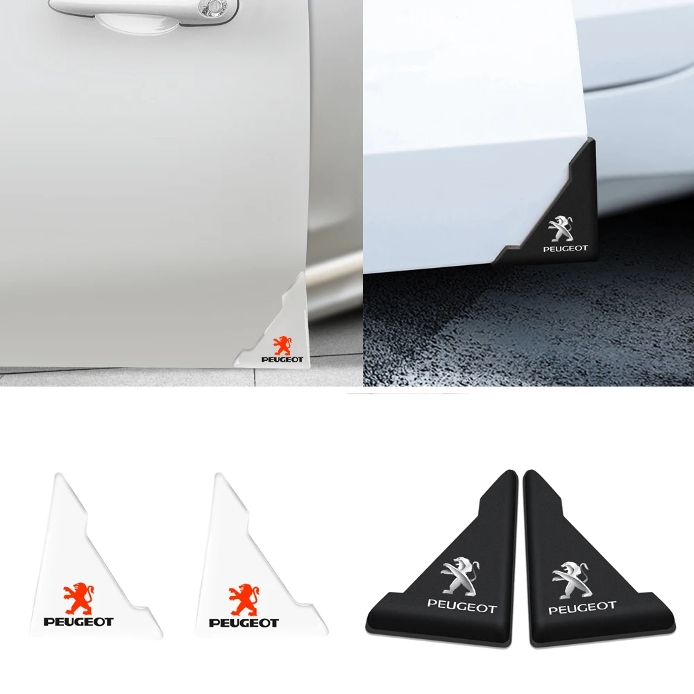 2PCS Car Door Corner Anti-collision Protector Cover for Peugeot 206 3008 308 307 106 407 208 207 107 2008 RCZ 301 2009 207