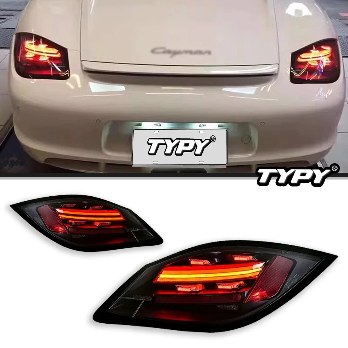 Tail Lamp For Porsche 987.2 Boxster Cayman 2009-2012 Tail Light Matte Black Housing Rear Fog Brake Turn Signal