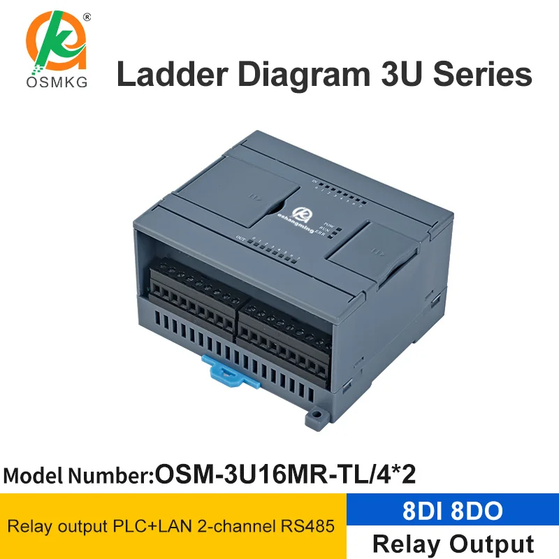 oshangming 8 Input 8 Relay Output PLC RS485 Lan Modbus Rtu /TCP ladder Diagram PLC Controller