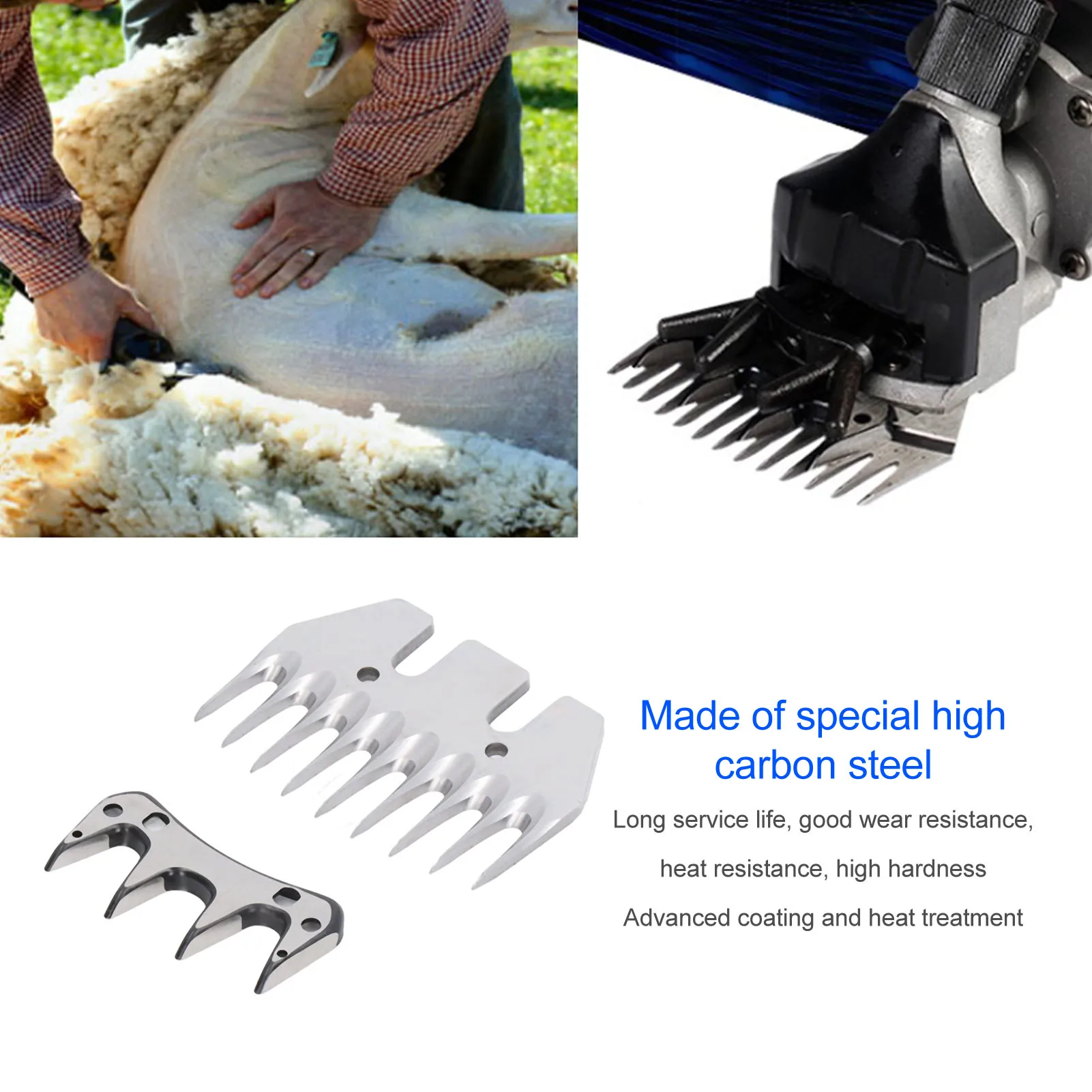 Wool Shears Accessories Electric Sheep Shear Blade High Carbon Steel 9 Tooth Incisive Wear Resistant Wool Comb Cutter Blade