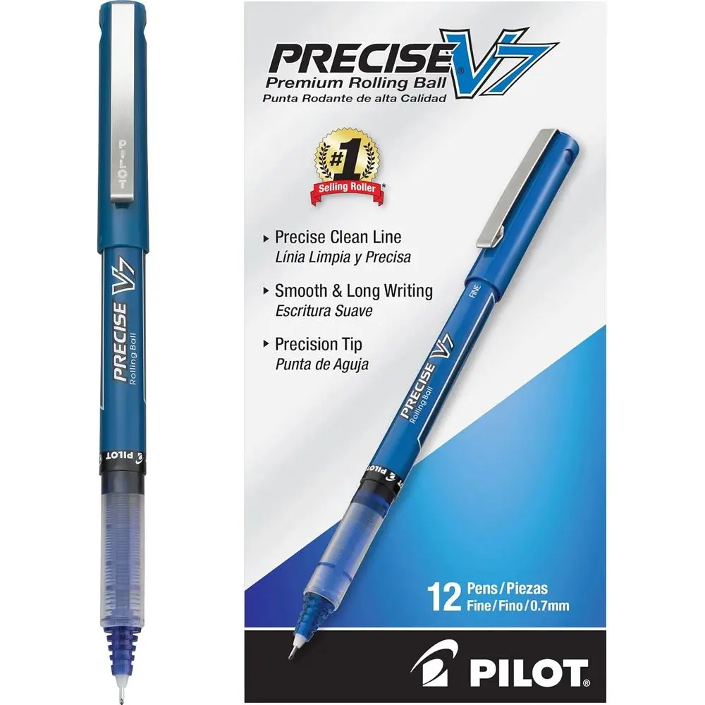 

Fine Point Liquid Rollerball Pens, 0.7mm, Blue Ink, Pack of 12 - Perfect for School, Journaling, and Office Use