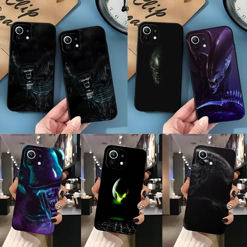 Movie Alien Xenomorph Phone Case For Xiaomi 11 11i 11T 11X 12 12Pro 10T 10TPro 10S 10Pro Pro Lite Ulltra MIX4 CIVI Funda Black