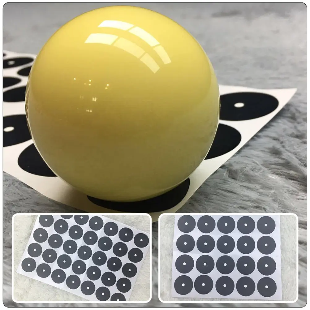 2Sheets Pool Table Marker Stickers Round Black Billiard Spot Decals Self-Adhesive for Cue Ball Position Long-Lasting